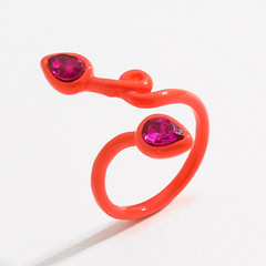 肯傑 原創設計彩色戒指女 歐美夏季繽紛色彩幾何形時尚氣質尾戒女