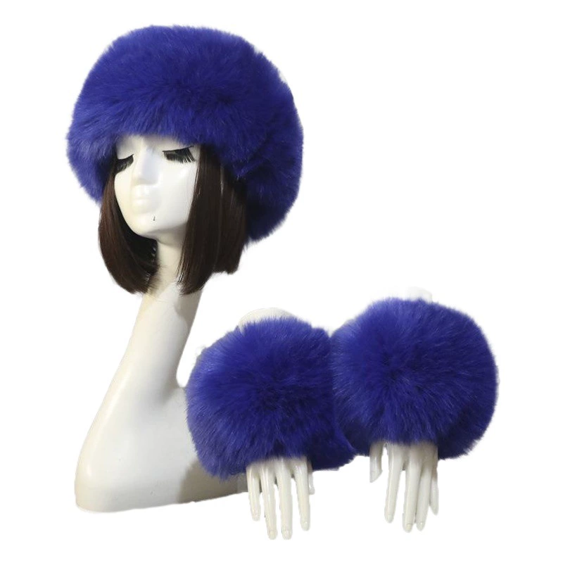 Шапка манжеты костюм осень и зима теплая пустая шапка из искусственного меха имитация лисы Мао манжета Внешняя торговля шапка женская