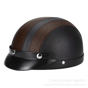 Dəri motosiklet dəbilqəsi, boyunluq, eynək, retro, bütün fəsillər, unisex PU dəri
