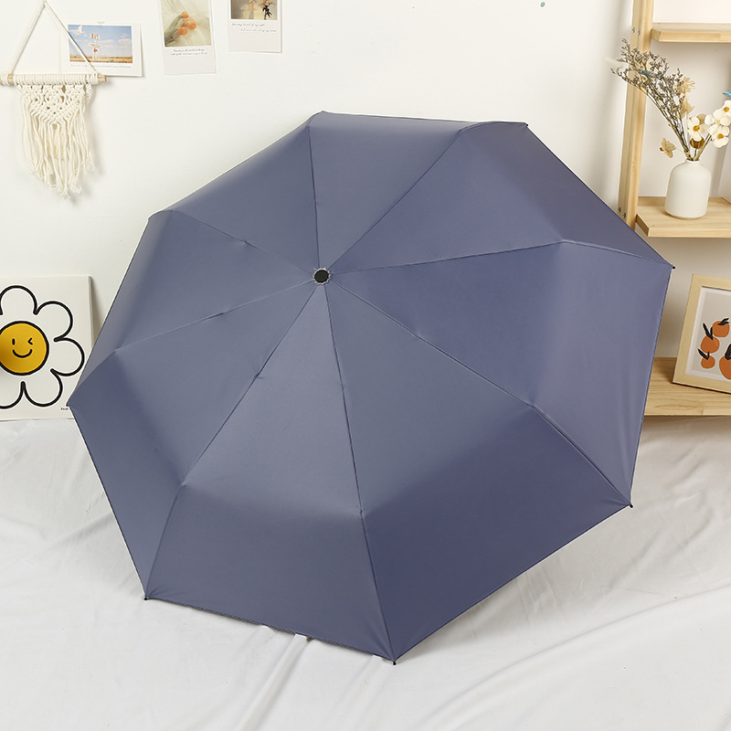 小清新纯色系折叠手动雨伞加厚抗风耐用遮阳伞防紫外线两用太阳伞|undefined