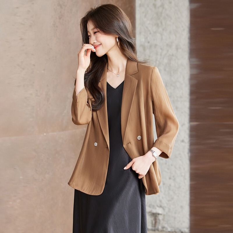 Lyocell Blend Jacket, Spring and Summer Lightweight Blazer, Trendy Fashion Commuter Suit Dress Set This Year