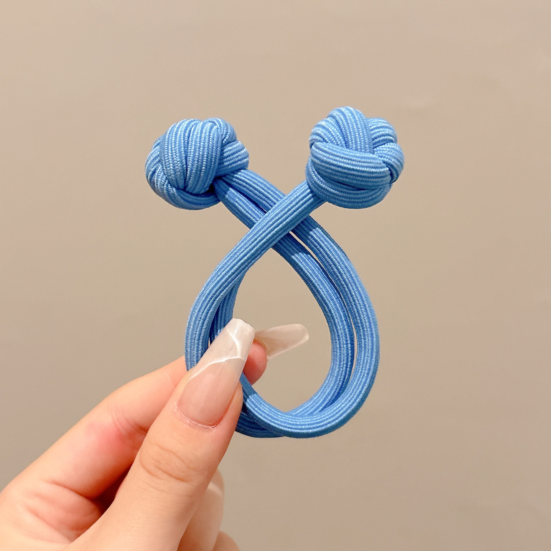 Cuerda para el cabello retro Maillard, temperamento femenino, cuerda para el cabeza duradera, banda de goma para el cabello de alta gama, tocado de lazo para el cabello de cola de caballo alta