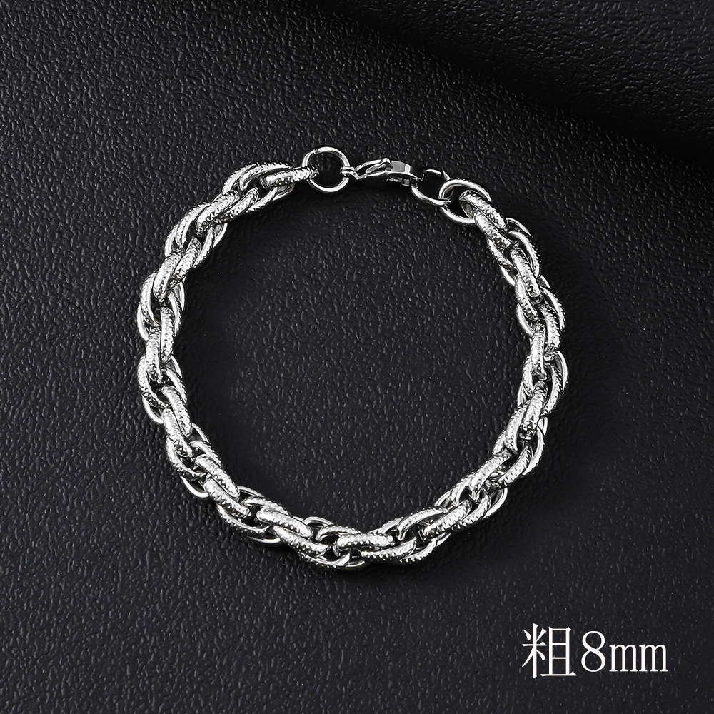 Stainless Steel Cuban Bracelet For Men Simple Bold Punk Style_voghion.com