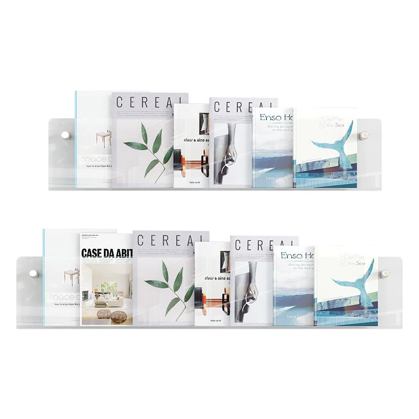 Прозрачная акрилическая настенная полка для книг и журналов Дисплейная стойка для детских садов настенная полка для хранения книг и газет