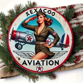 2D平面，1件金属墙饰标牌龙舌兰 - 7.87x7.87英寸圆形幽默家居装