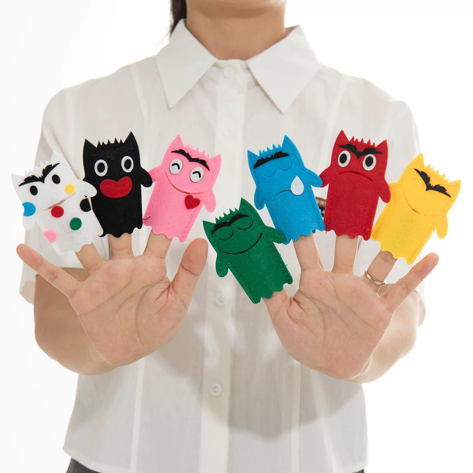 Emotional monster, hand puppet, children's book with pictures, teaching aids, training