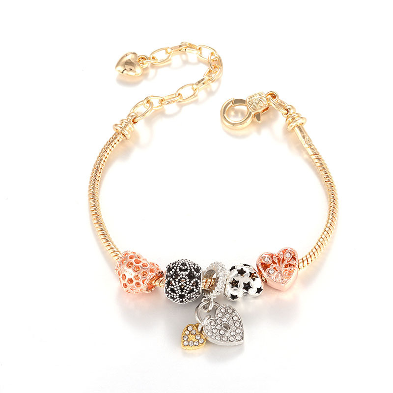 Europa y América creativa todo partido en forma de corazón Árbol de la vida hueco DIY Panjia pulsera personalidad de la moda femenina pulsera de temperamento al por mayor