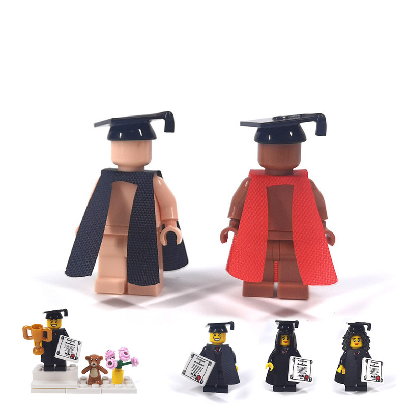 Vyles Small Particles Building Blocks Man Spare Parts Graduates Academic Suit Doctor Hat Cape Cloak Decorative Toy