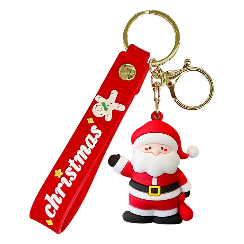 Nueva lindo Navidad muñeco de nieve llavero dibujos animados coche colgante mochila adorno pequeño regalo al por mayor