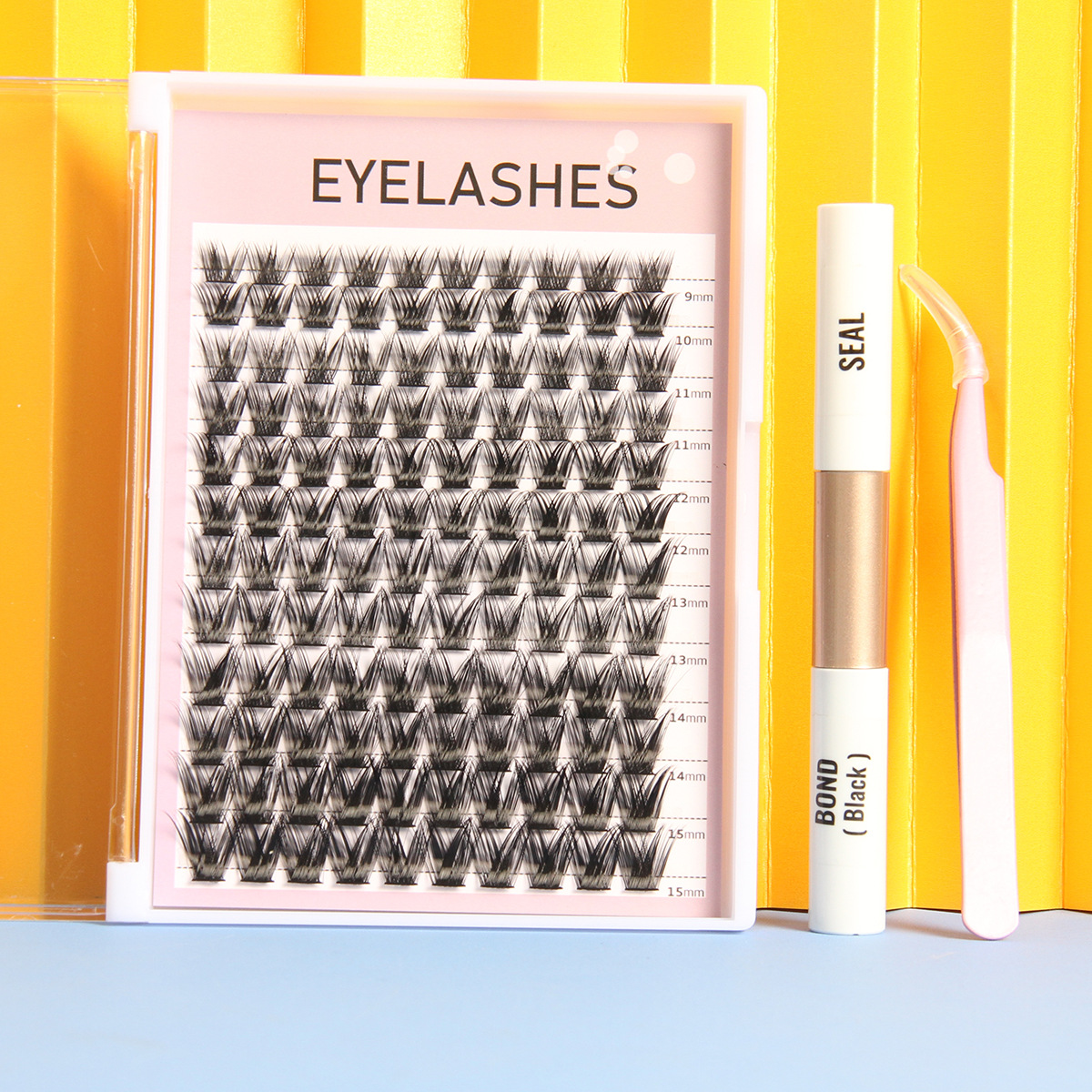 Pestañas postizas 144 racimos capacidad traje perezoso de dibujos animados gruesas pestañas postizas con pinzas de pegamento