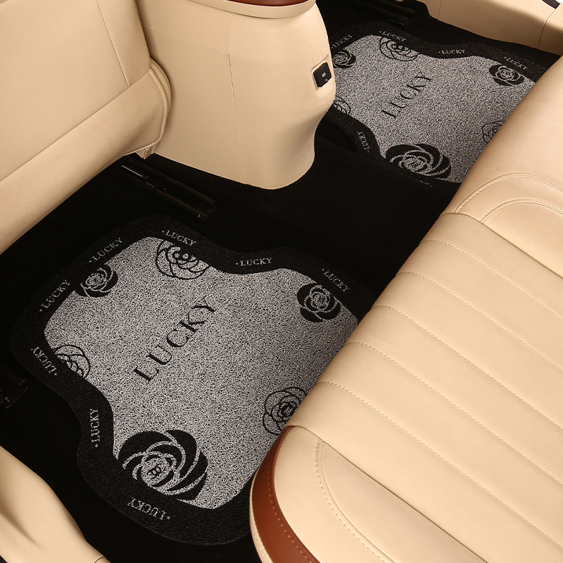 Floor Mat Silk: Universal Universal Foot Pad - lucky-camellia-floor-mat-rear-row-2pcs