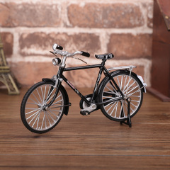 A simulated iron two-speed bicycle desk ornament, antique retro vintage bicycle model figurine
