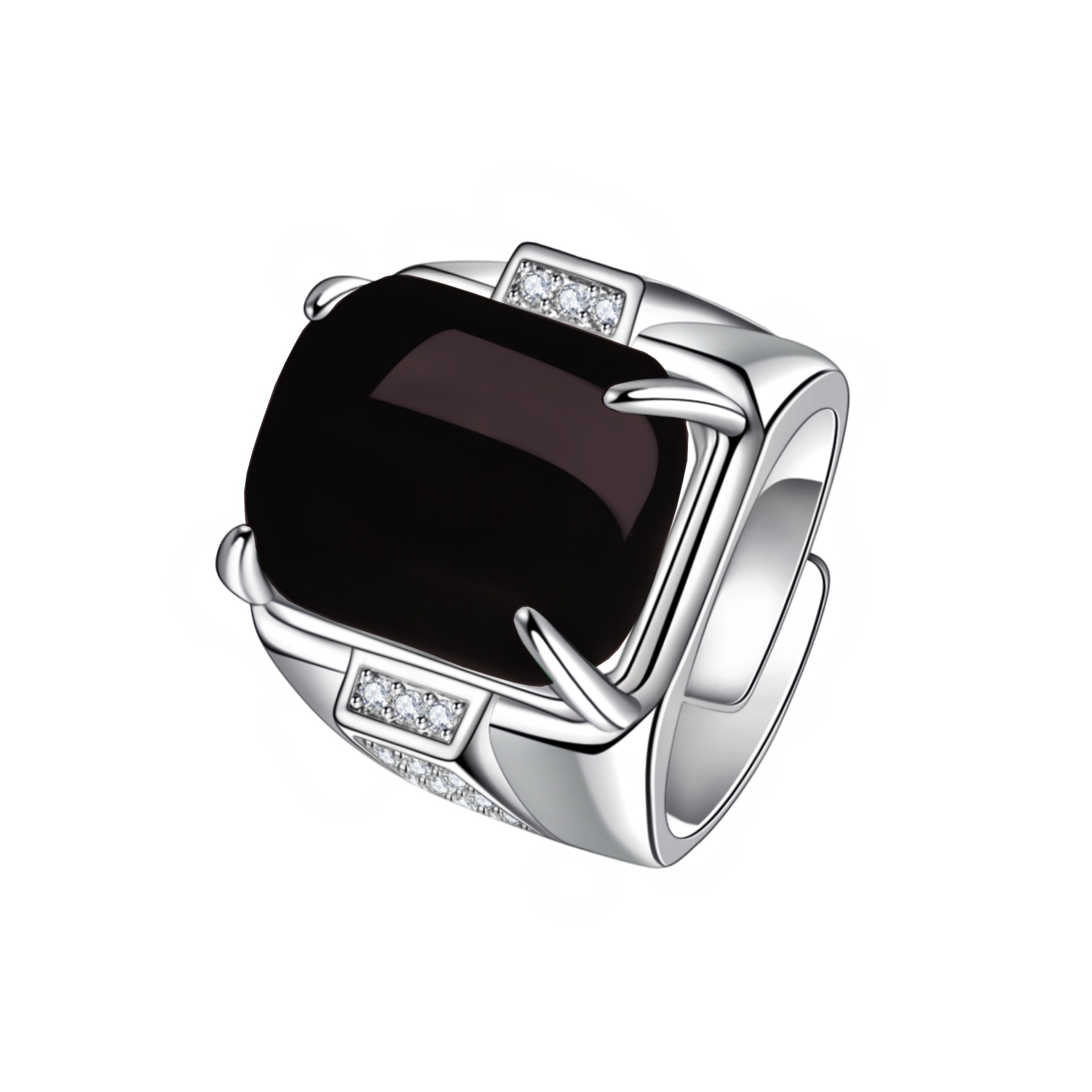 Black platinum ring jade