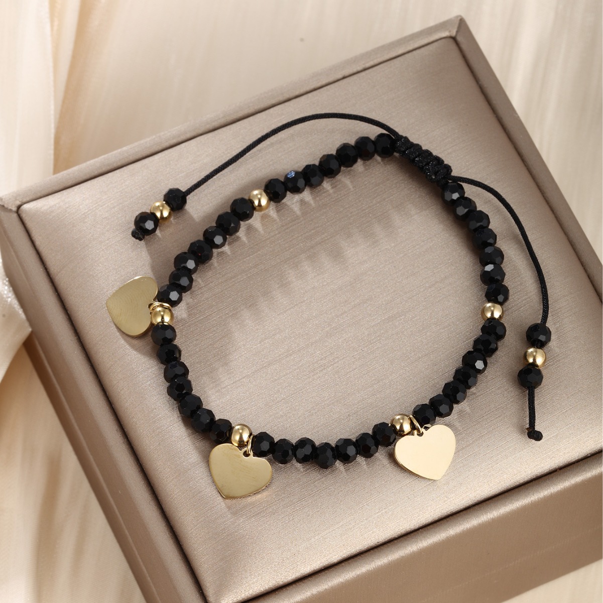 Joyería Xuping joyería de moda europea y americana amor cruces diamantes tejidos cuentas imitación de gemas pulseras de acero inoxidable mujeres