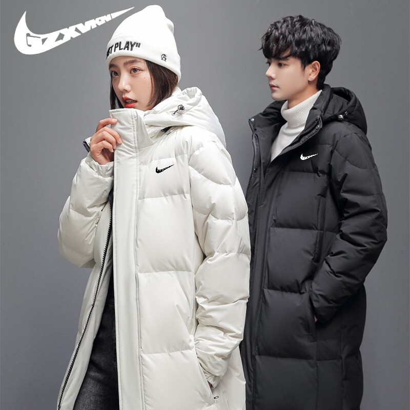 Men's 2025 Winter Mid-Length down Jacket for Couples, Casual Long Over-The-Knee Duck down Thickened Warm Coat for Women