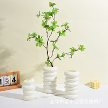 创意新款螺旋塑料花瓶北欧简约ins风插花摆件干湿花花瓶家居摆件