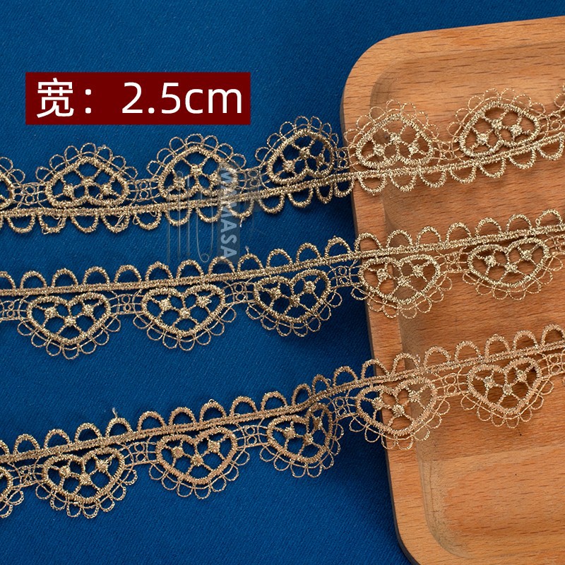 hilo de oro bordado soluble en agua rosa oro encaje encaje DIY ropa hecha a mano lolita accesorios fabricantes al por mayor