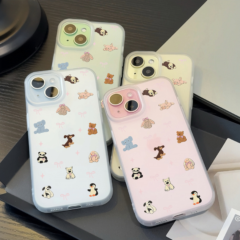 动物蝴蝶结适用苹果15promax手机壳iphone14pro新款13高级感12 11