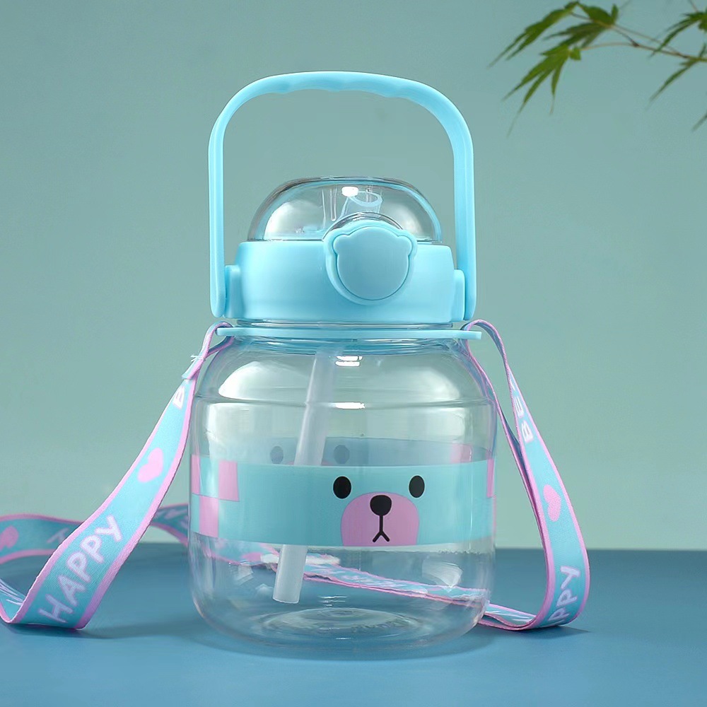 Botella de agua infantil portátil, plástico de gran capacidad