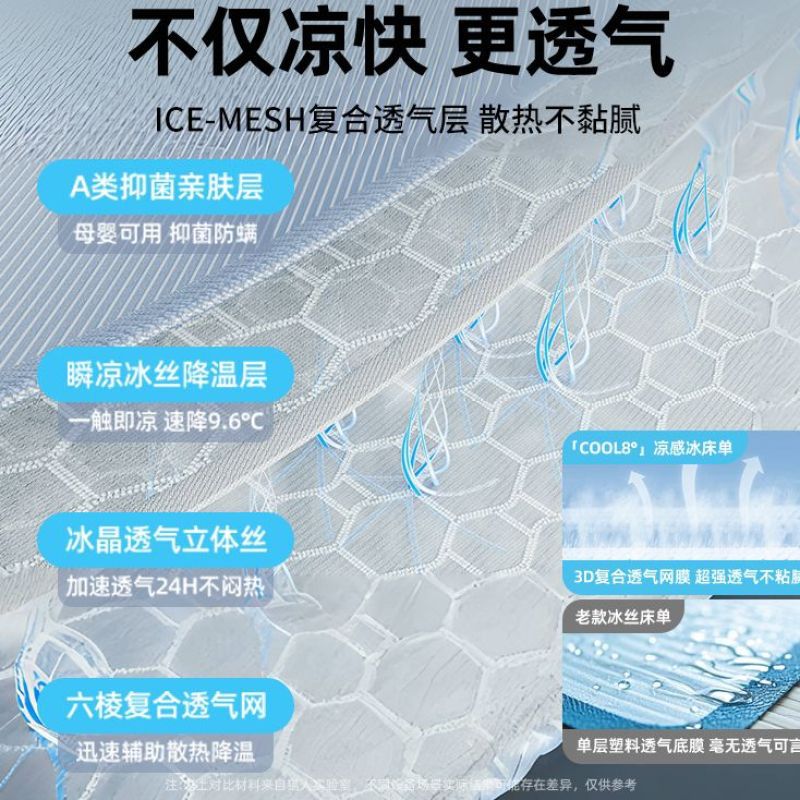 Sensación de ropa de cama fresca de verano pieza individual 2025 nueva estera de verano dormitorio cama de seda de hielo individual funda de almohada simple estera suave juego de tres piezas