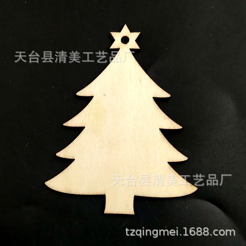 Árbol de Navidad copo de nieve estrella de cinco puntas decoración navideña colgante Combinación libre serie navideña astillas de madera