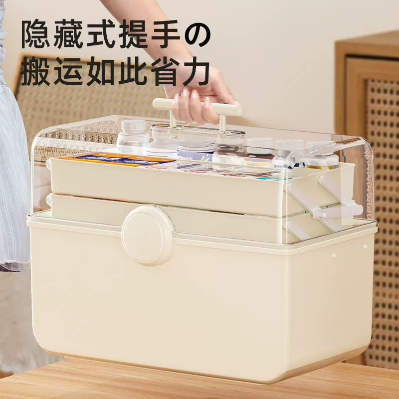 Бытовая аптечка, настольная коробка для хранения большой емкости, косметика, аксессуары для волос, прозрачный пластиковый отсек для мелочей, пылезащитная коробка для организации вещей