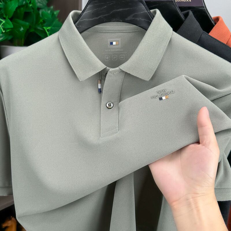 Summer Cotton Short-Sleeved Polo Shirt for Men, Solid Color, Loose, Casual, Versatile, Half-Sleeved, Fashionable T-Shirt, Men's Clothing, Cross-Border Foreign Trade