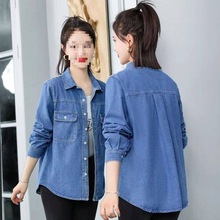 牛仔衬衫女春秋季新款韩版宽松显瘦休闲百搭薄款长袖叠穿衬衣上衣