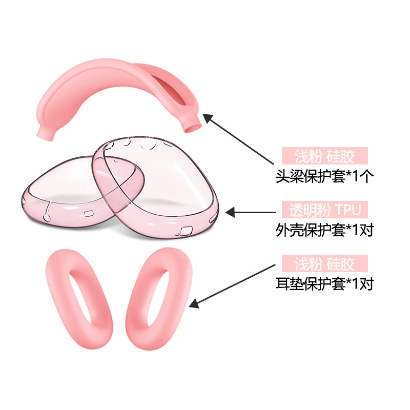 TPU прозрачный чехол для AirPods Max с крышкой на луче защиты, универсальные цвета