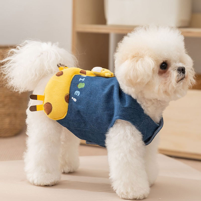 【10% off先行販売】ペット犬服秋冬新作立体鹿かわいいデニム牽引ベスト猫服|undefined