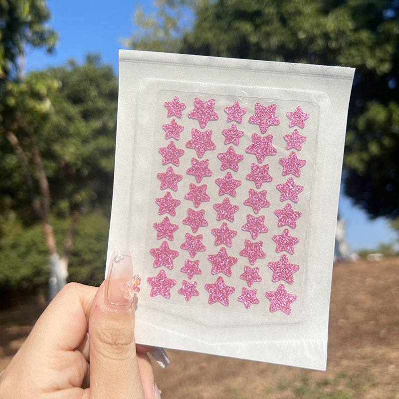水胶体净痘贴彩色五角星痘痘贴物理吸脓舒缓隔离彩妆闪粉|undefined