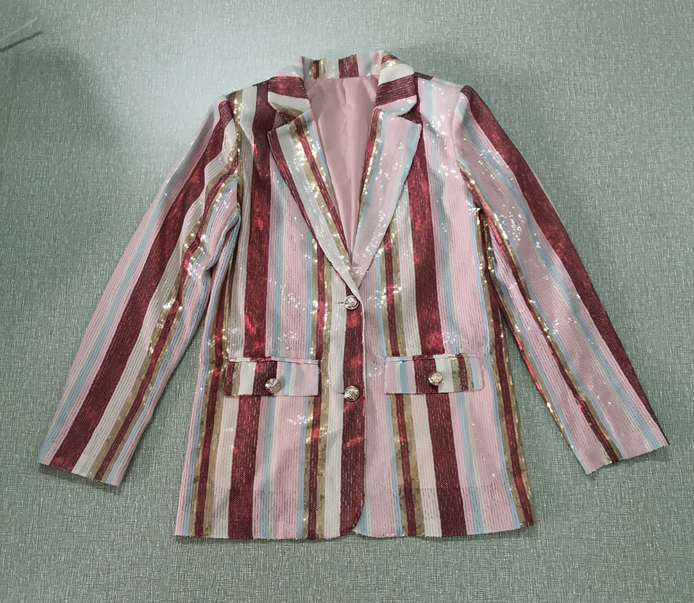 GraceChic GraceChic European And American New Three-Piece Set Early Autumn Fashion Women's Small Blazer Striped Casual Wide-Leg Pants_voghion.com