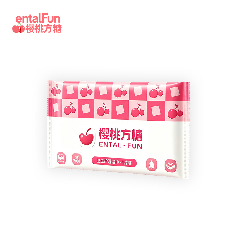 Cereza, toallitas de cuidado de una sola pieza de azúcar, toallitas de desinfección, toallitas de limpieza sexual al por mayor. image 3