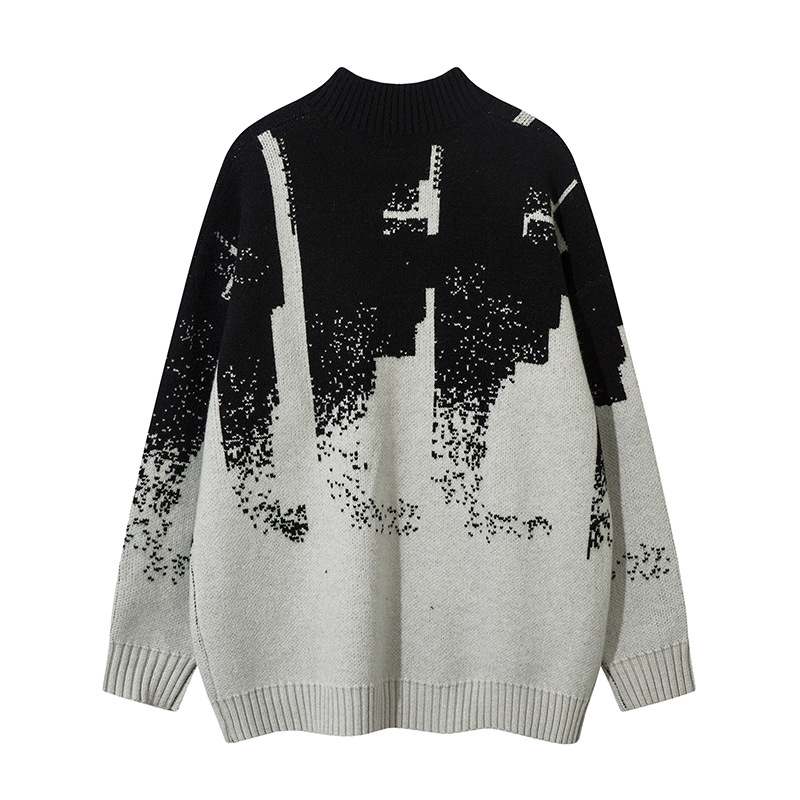 Herrenbekleidung Herbst und Winter Langarmpullover Street Trend Lockerer halboffener Kragen Trendige Strickoberteile für Herren und Damen_voghion.com