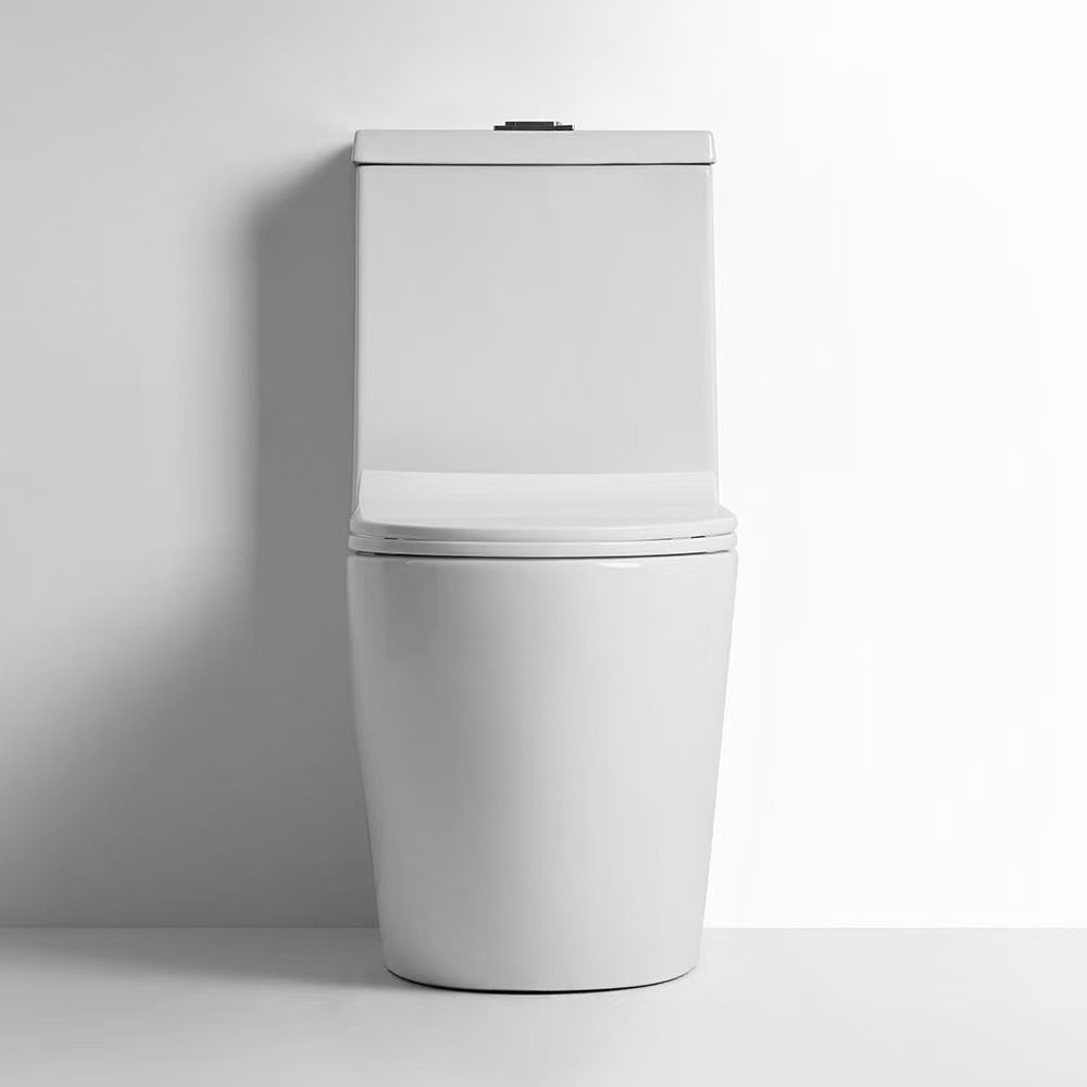 Fabricantes especializados en venta al por mayor directa redonda australiana directamente empujado tipo integrado inodoro inodoro inodoro comercio exterior fila horizontal