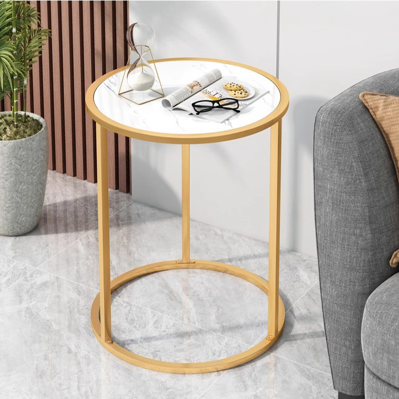 Small Table for Home Living Room, Modern and Simple Bedside Table, Simple Small Round Table, Nordic Balcony Small Coffee Table, Metal Craftsmanship