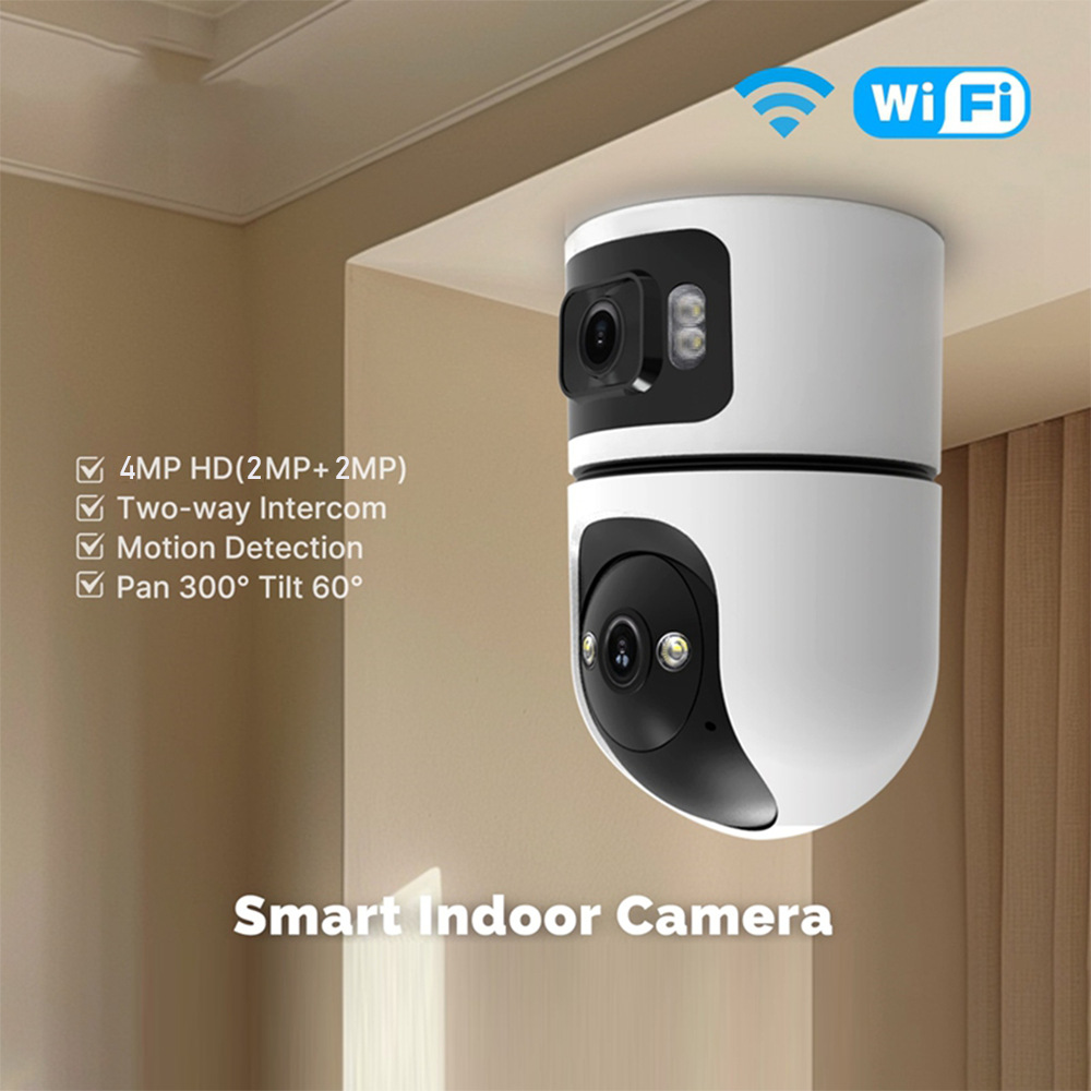 Okam Camera Indoor Monitor Dual-Lens Image Pan-Tilt Mobile Remote 6 Million Pixel Wifi Smart Security