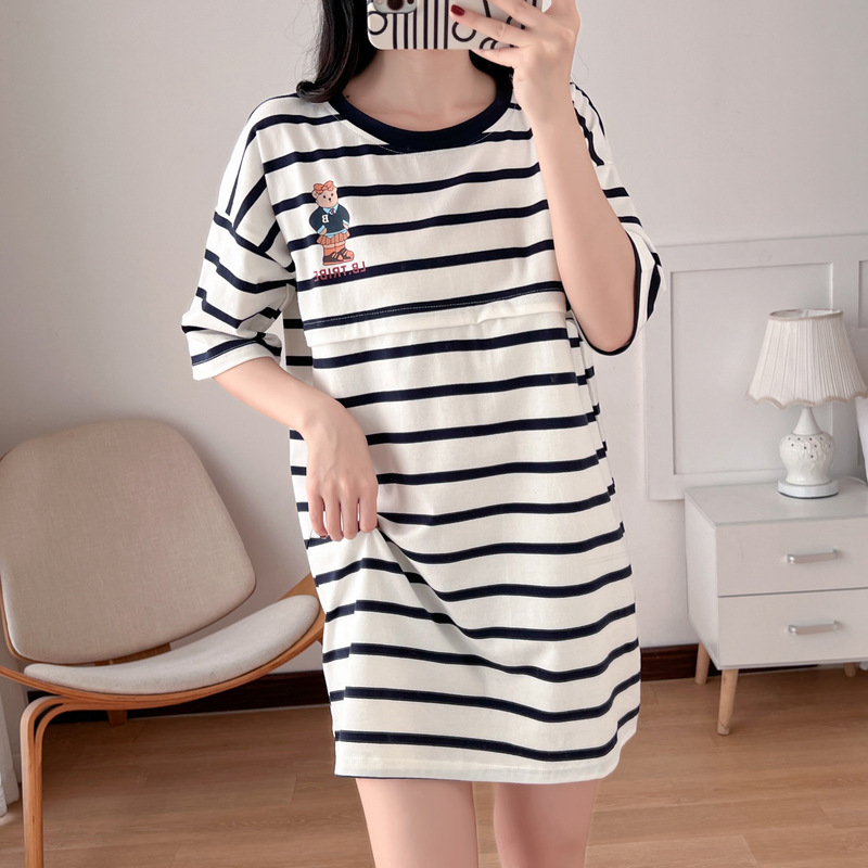 Maternity clothes nursing top summer clothes short sleeve out hot mom fashion nursing summer nursing clothes loose plus size women