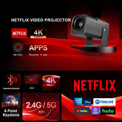 新款跨境4k超高清HY320MINI家用外贸云台便携客厅手机智能投影仪