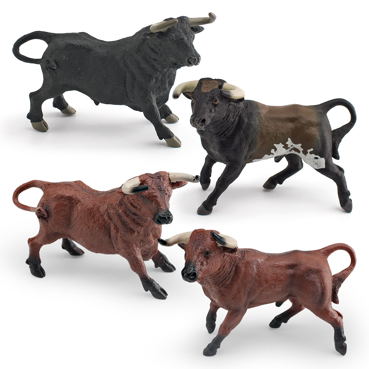Modelos de animales de simulación cognitiva para niños, transfronterizos: Toro español, vaca lechera Jersey, adornos decorativos para granjas y ranchos.