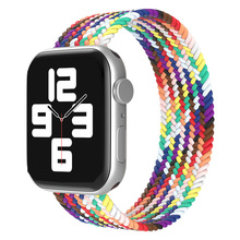 适用苹果表带单圈编织苹果尼龙表带iwatch表带一体浅头粒苹果手表
