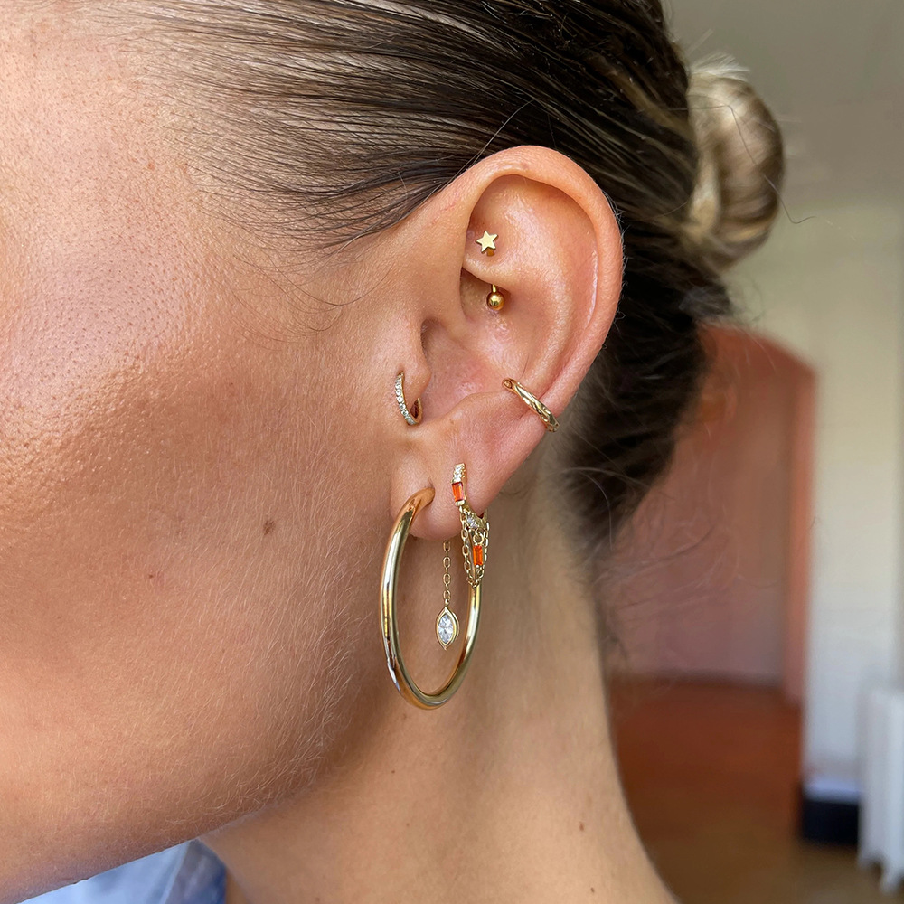 Fashion Geometric Sterling Silver Plating Zircon Earrings 1 Piece