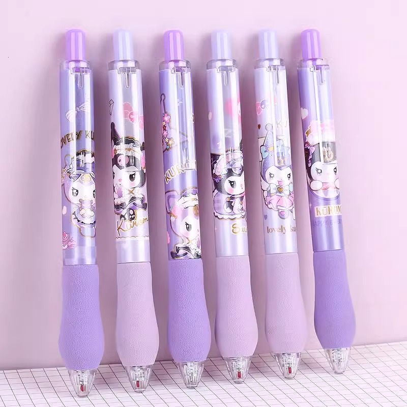Kolomi pulsación de bolígrafo neutro bolígrafo de examen de alta belleza para chicas lindas bolígrafo de secado rápido 0.5 bolígrafo de agua negra de carbono