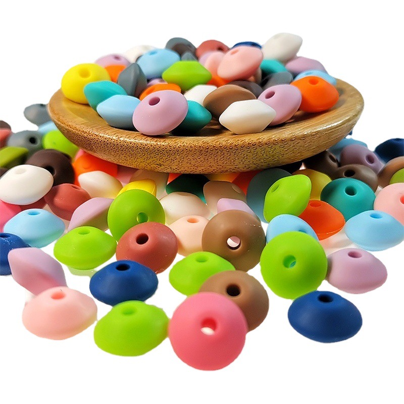 Abacus Silicone Beads 12mm Handmade Baby Teether Milk Accessories Abacus Beads Silicone Colorful Beads Wholesale