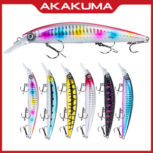 Long-distance bionic Mino Luya Bait trembles and sinks 6-color long hard bait 13cm/36g three-hook throwing bait cross-border wholesale