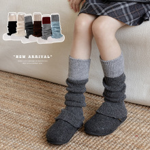 女童堆堆袜套秋冬针织羊棉毛加厚保暖撞色拼接毛线小腿腿套2025新