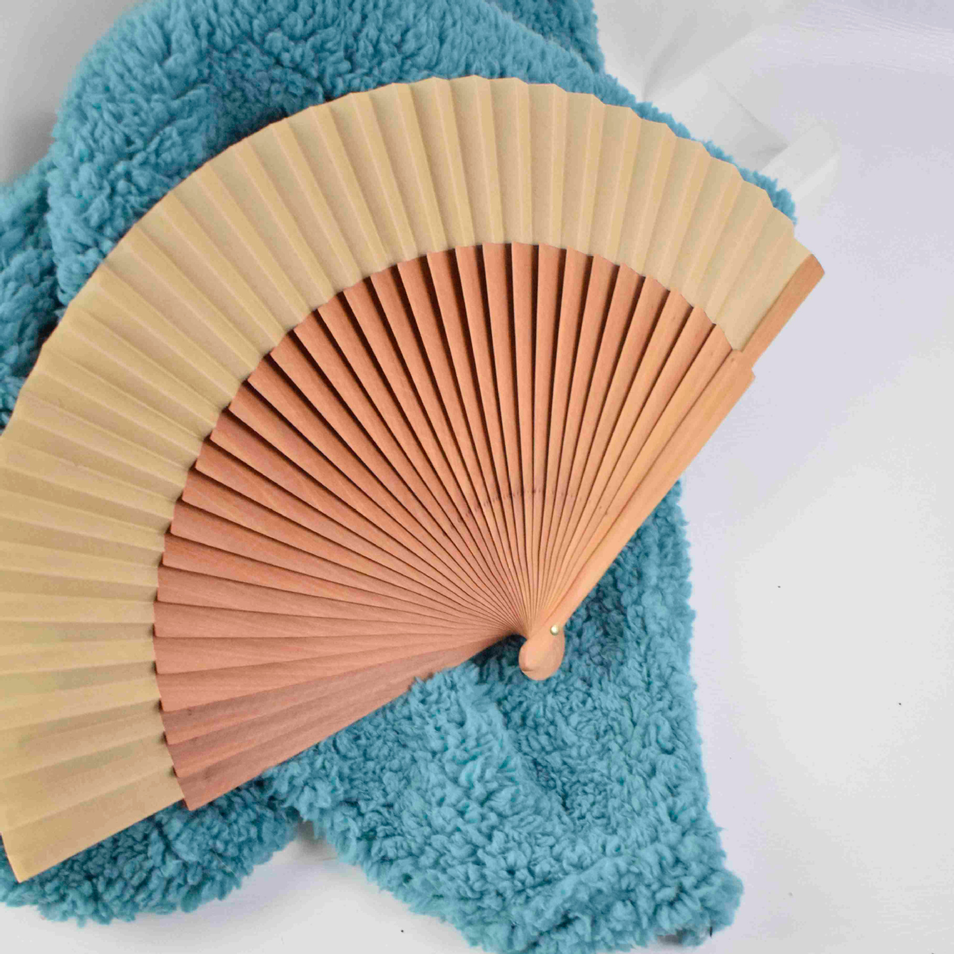 34 poliéster cuadrado ventilador de algodón brillante textura cepillo tung óleo hierro hueso de madera ventilador de madera español hermoso ventilador de regalo hecho a mano