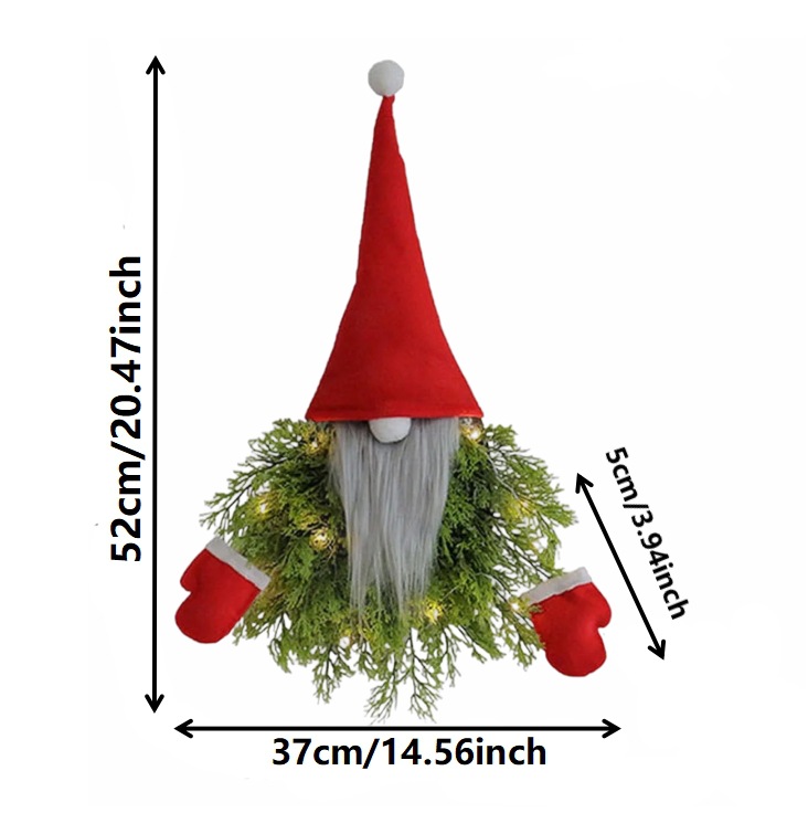 Nuevos productos transfronterizos guirlandas de Navidad brillan sin cara viejos creativos puertas colgantes decoración de ventanas colgantes de vacaciones adornos