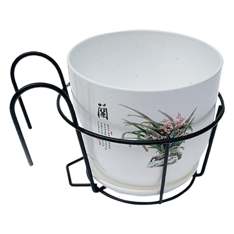 Soporte de flores de hierro barandilla balcón colgante redondo verde rábano maceta suculenta maceta planta colgante soporte de flor fábrica al por mayor