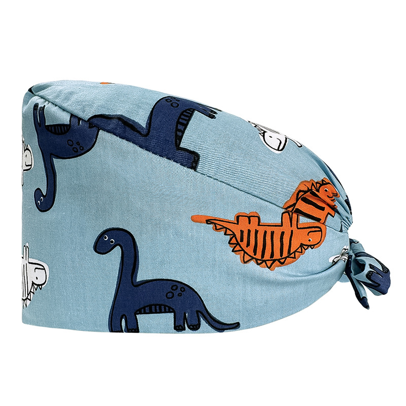 Gorro de Enfermera Coreano Fresco y Lindo, 100% Algodón, Gorro de Médico, Dentista, Estética y Salón de Belleza con Estampado Lindo.